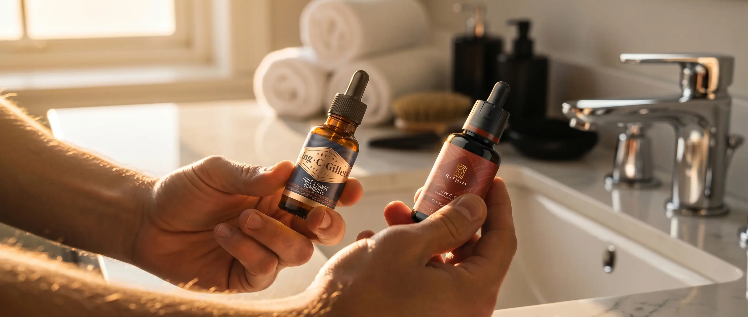 Baardolie van Kruidvat vergeleken met premium baardolie