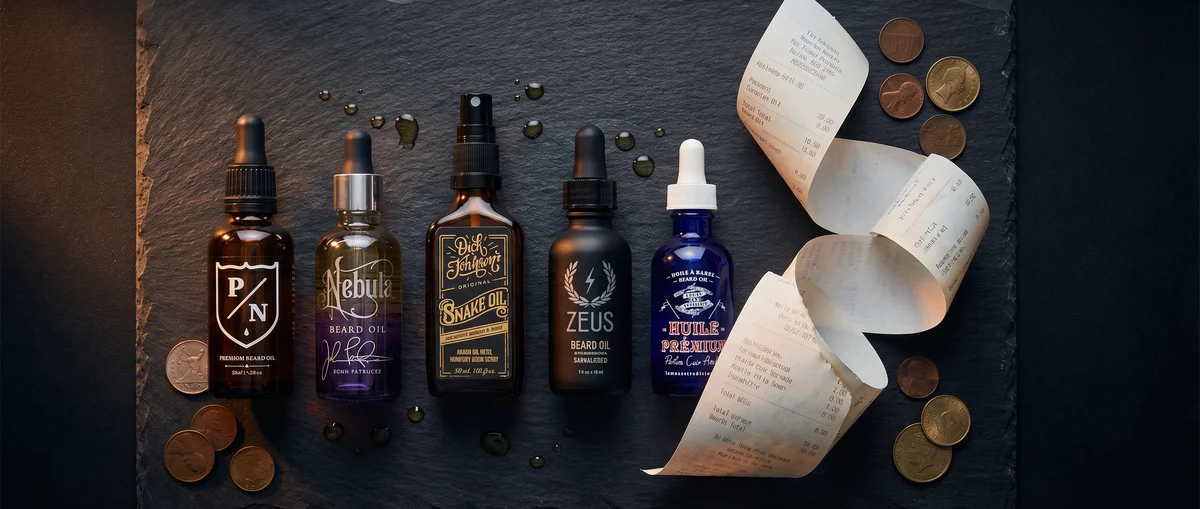 De 5 duurste baardolies vergeleken - prijs per liter De 5 duurste baardolies vergeleken - Captain Fawcett, Percy Nobleman, Zeus, Dick Johnson en Lames et Tradition